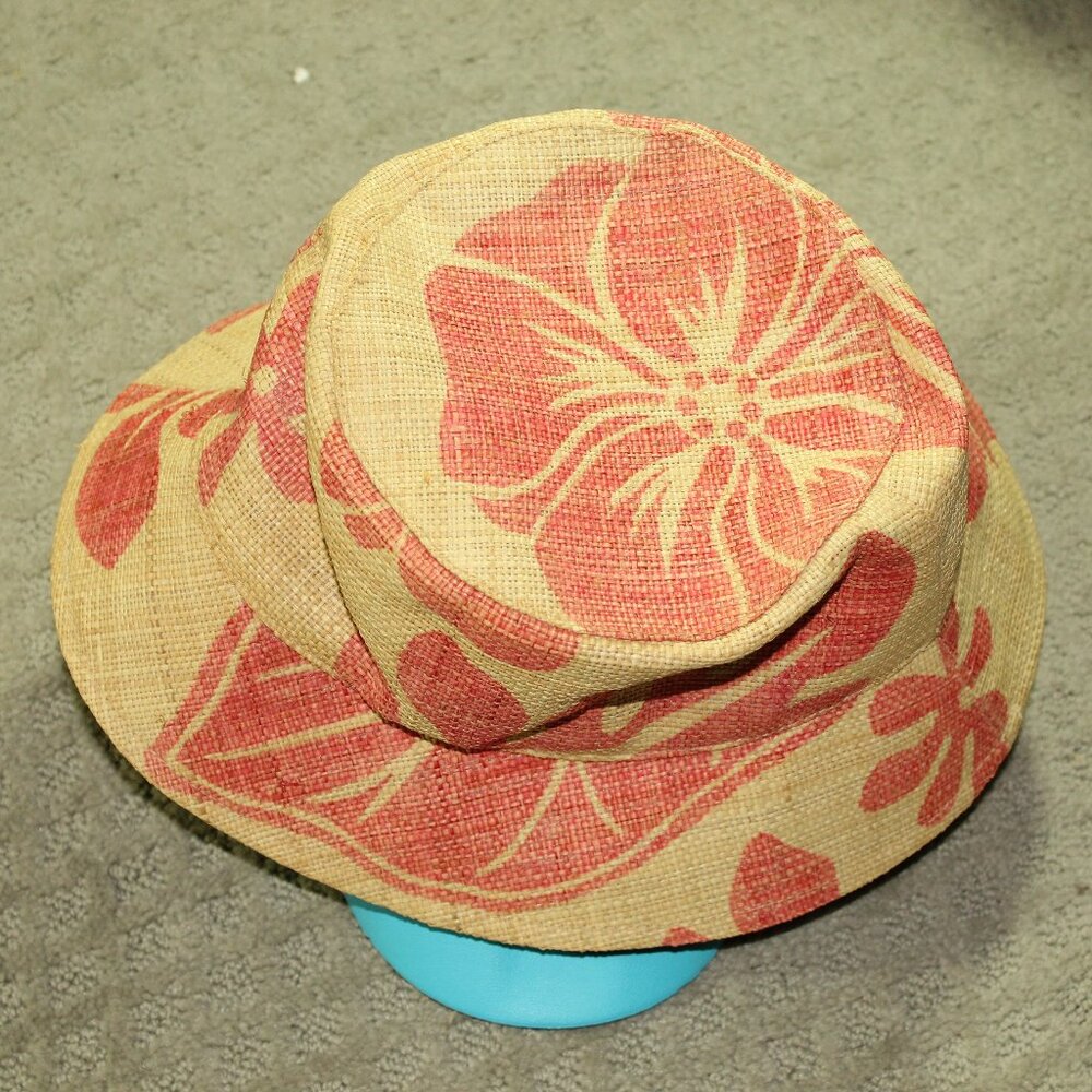 Mossimo Straw Hibiscus One Size "Gilligan" Hat - Picture 2 of 4